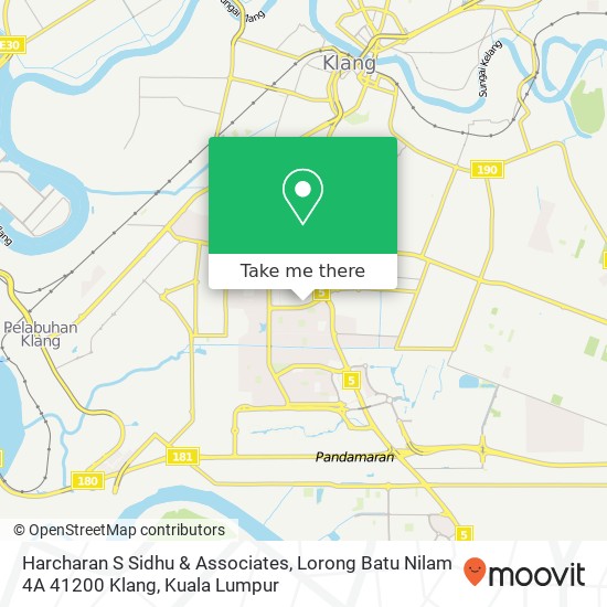 Peta Harcharan S Sidhu & Associates, Lorong Batu Nilam 4A 41200 Klang