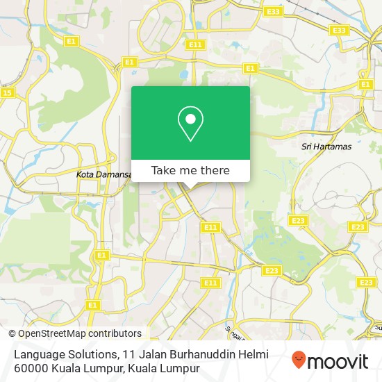 Language Solutions, 11 Jalan Burhanuddin Helmi 60000 Kuala Lumpur map