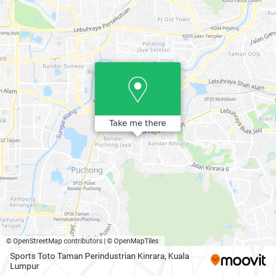 Sports Toto Taman Perindustrian Kinrara map