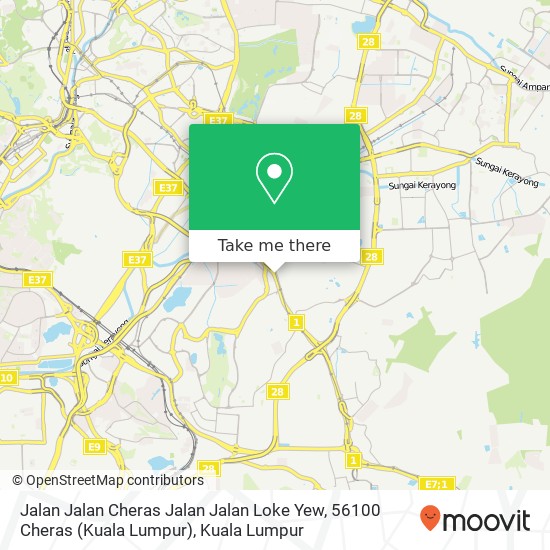 Peta Jalan Jalan Cheras Jalan Jalan Loke Yew, 56100 Cheras (Kuala Lumpur)