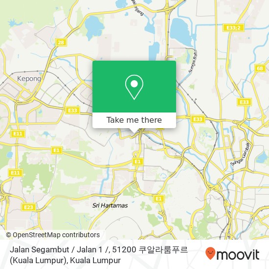 Jalan Segambut / Jalan 1 /, 51200 쿠알라룸푸르 (Kuala Lumpur) map