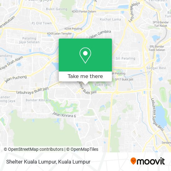 Shelter Kuala Lumpur map
