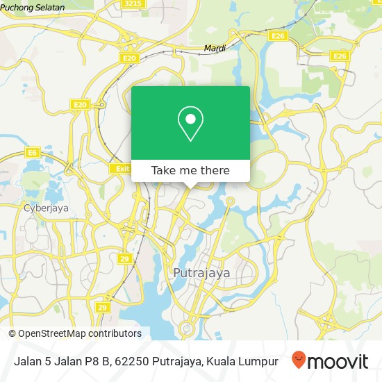 Peta Jalan 5 Jalan P8 B, 62250 Putrajaya