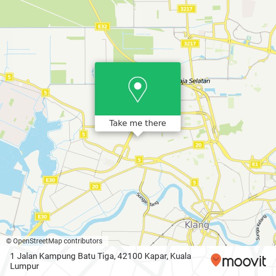 Peta 1 Jalan Kampung Batu Tiga, 42100 Kapar