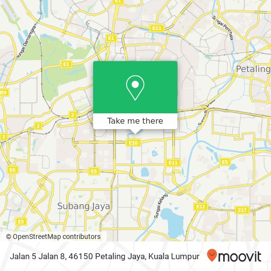 Peta Jalan 5 Jalan 8, 46150 Petaling Jaya