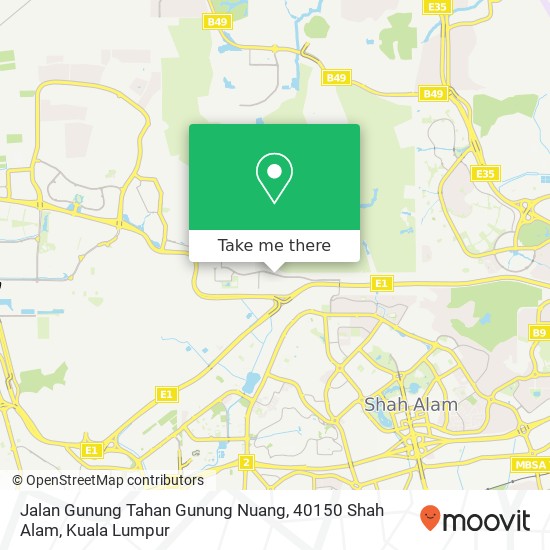 Jalan Gunung Tahan Gunung Nuang, 40150 Shah Alam map