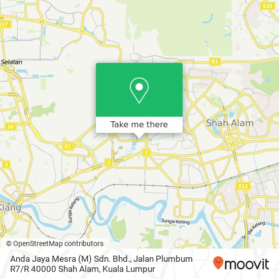Anda Jaya Mesra (M) Sdn. Bhd., Jalan Plumbum R7 / R 40000 Shah Alam map