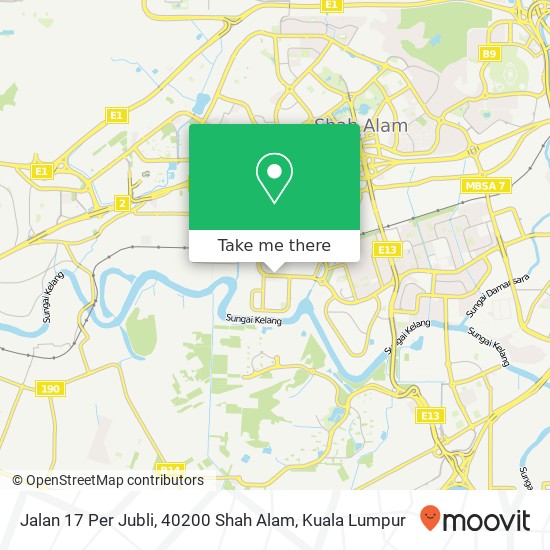 Peta Jalan 17 Per Jubli, 40200 Shah Alam