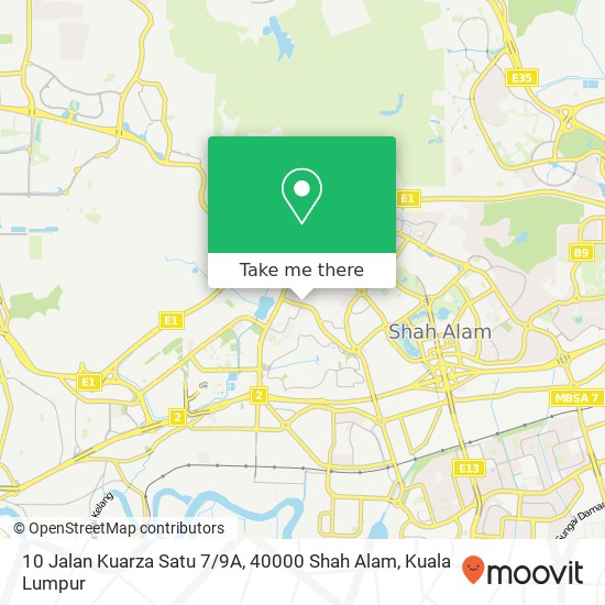 Peta 10 Jalan Kuarza Satu 7 / 9A, 40000 Shah Alam