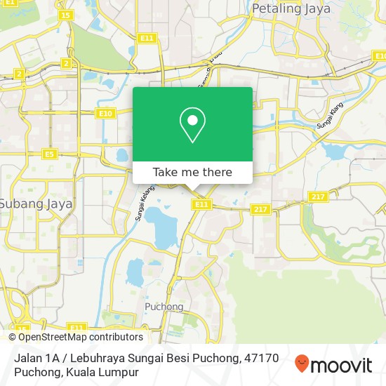 Peta Jalan 1A / Lebuhraya Sungai Besi Puchong, 47170 Puchong