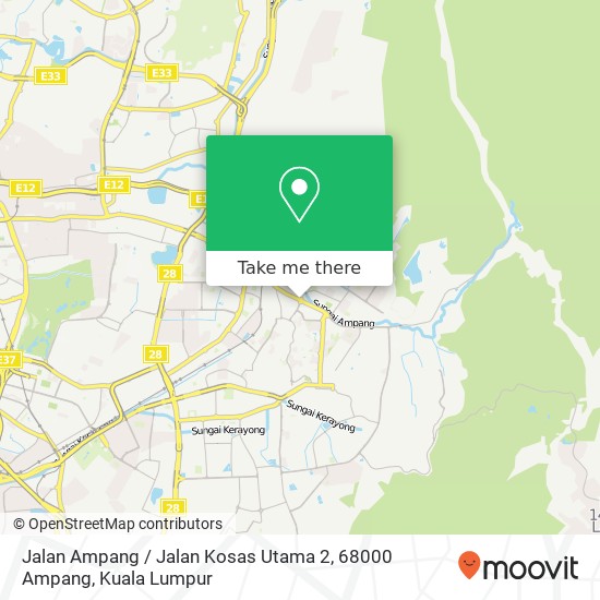 Jalan Ampang / Jalan Kosas Utama 2, 68000 Ampang map