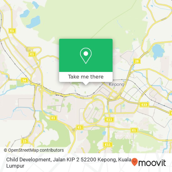 Child Development, Jalan KIP 2 52200 Kepong map
