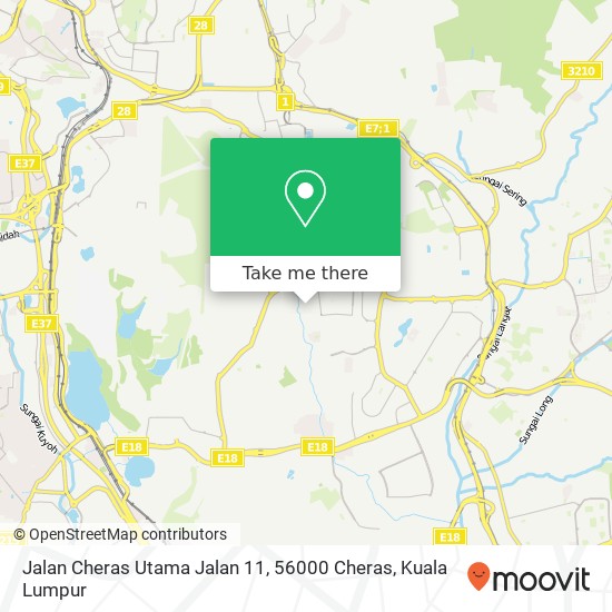 Peta Jalan Cheras Utama Jalan 11, 56000 Cheras