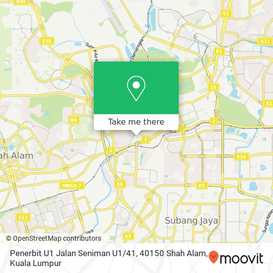 Penerbit U1 Jalan Seniman U1 / 41, 40150 Shah Alam map