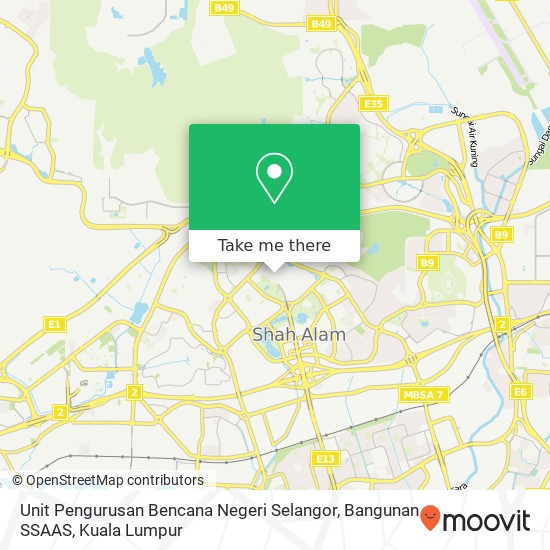 Unit Pengurusan Bencana Negeri Selangor, Bangunan SSAAS map