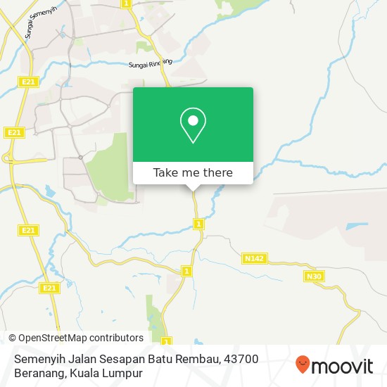Peta Semenyih Jalan Sesapan Batu Rembau, 43700 Beranang