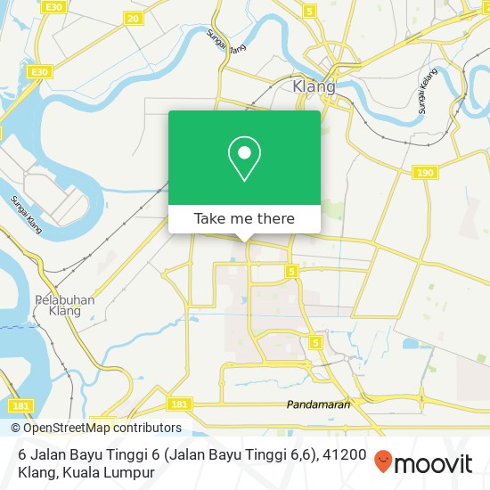 Peta 6 Jalan Bayu Tinggi 6 (Jalan Bayu Tinggi 6,6), 41200 Klang