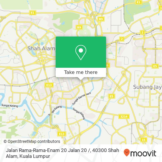 Peta Jalan Rama-Rama-Enam 20 Jalan 20 /, 40300 Shah Alam