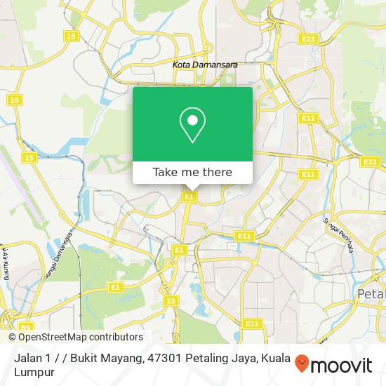 Peta Jalan 1 / / Bukit Mayang, 47301 Petaling Jaya