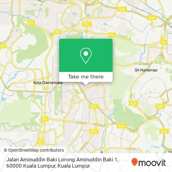 Peta Jalan Aminuddin Baki Lorong Aminuddin Baki 1, 60000 Kuala Lumpur