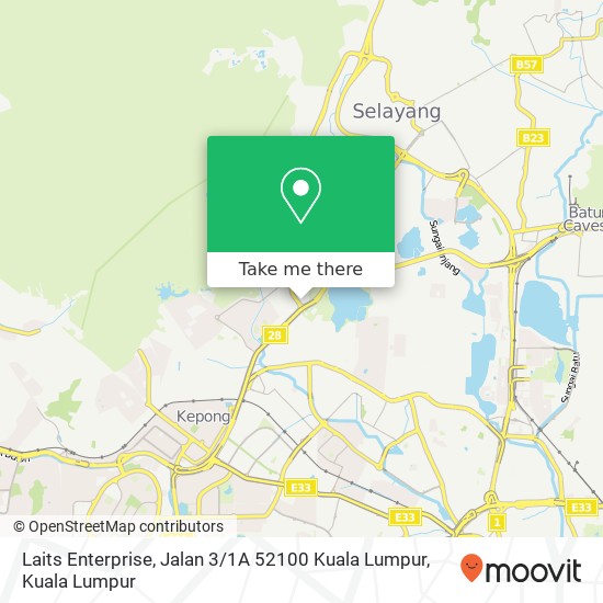 Peta Laits Enterprise, Jalan 3 / 1A 52100 Kuala Lumpur