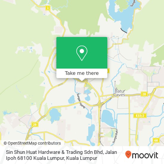 Peta Sin Shun Huat Hardware & Trading Sdn Bhd, Jalan Ipoh 68100 Kuala Lumpur