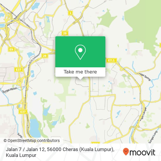 Peta Jalan 7 / Jalan 12, 56000 Cheras (Kuala Lumpur)
