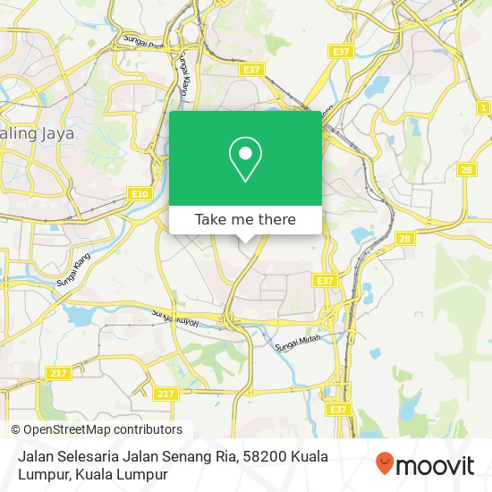 Peta Jalan Selesaria Jalan Senang Ria, 58200 Kuala Lumpur