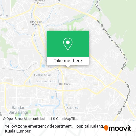 Yellow zone emergency department, Hospital Kajang map