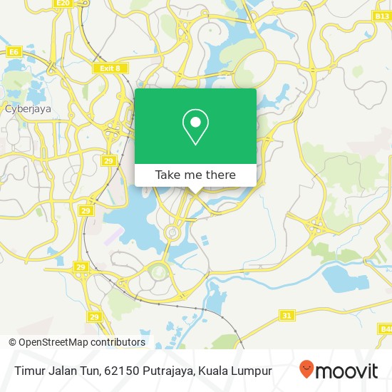Peta Timur Jalan Tun, 62150 Putrajaya