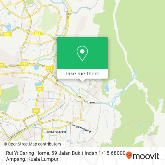 Peta Rui Yi Caring Home, 59 Jalan Bukit Indah 1 / 15 68000 Ampang