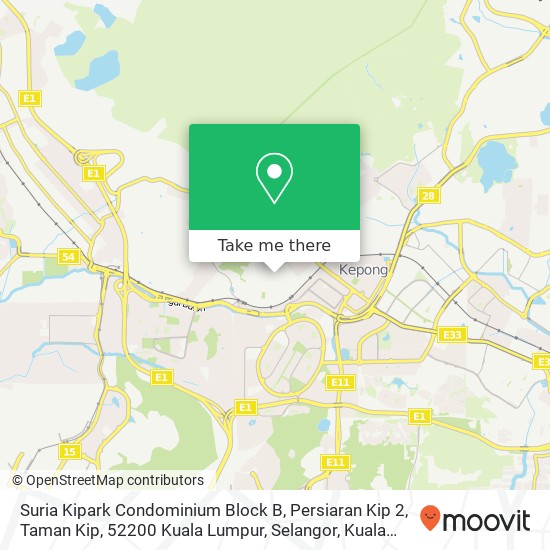 Suria Kipark Condominium Block B, Persiaran Kip 2, Taman Kip, 52200 Kuala Lumpur, Selangor map