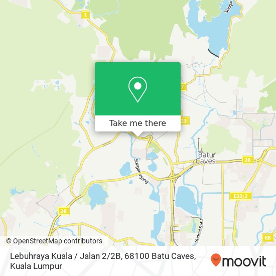 Peta Lebuhraya Kuala / Jalan 2 / 2B, 68100 Batu Caves