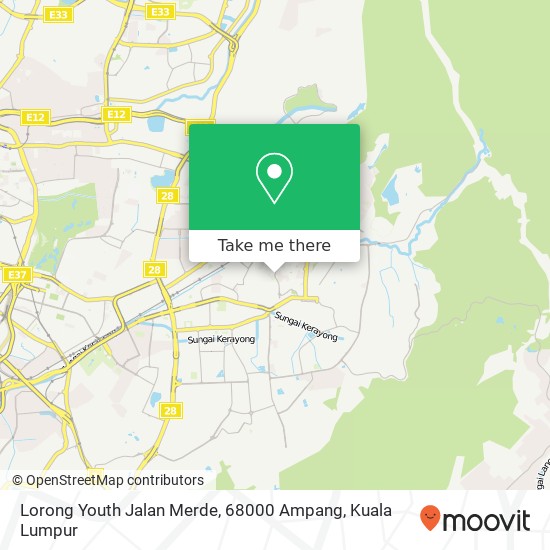 Peta Lorong Youth Jalan Merde, 68000 Ampang