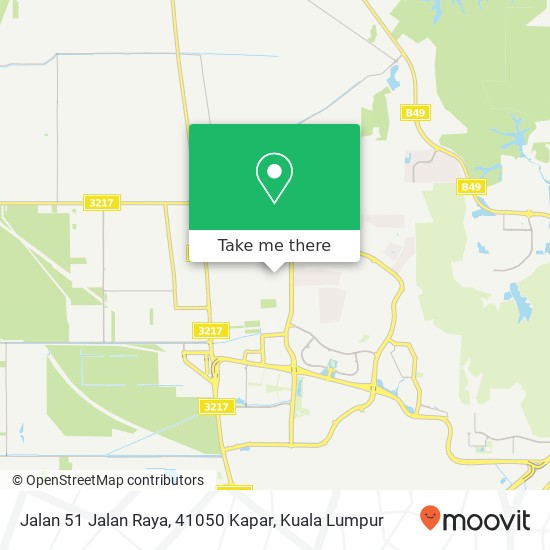 Peta Jalan 51 Jalan Raya, 41050 Kapar