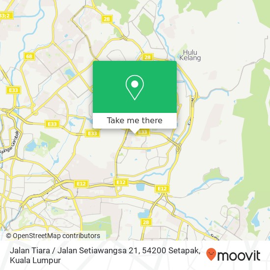 Peta Jalan Tiara / Jalan Setiawangsa 21, 54200 Setapak