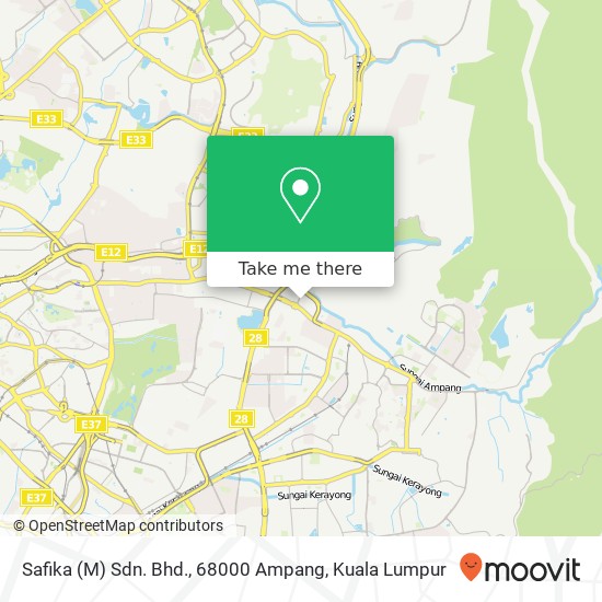 Safika (M) Sdn. Bhd., 68000 Ampang map