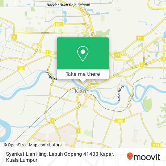 Syarikat Lian Hing, Lebuh Gopeng 41400 Kapar map