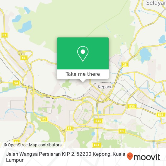 Peta Jalan Wangsa Persiaran KIP 2, 52200 Kepong