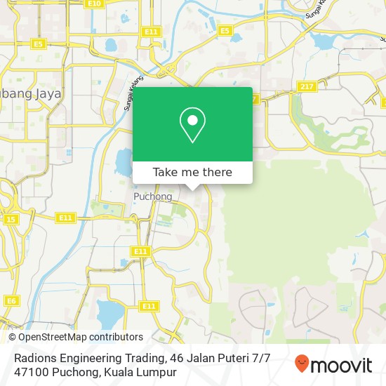 Radions Engineering Trading, 46 Jalan Puteri 7 / 7 47100 Puchong map