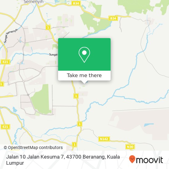 Peta Jalan 10 Jalan Kesuma 7, 43700 Beranang