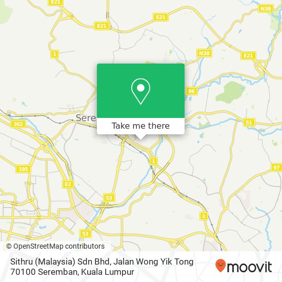 Sithru (Malaysia) Sdn Bhd, Jalan Wong Yik Tong 70100 Seremban map