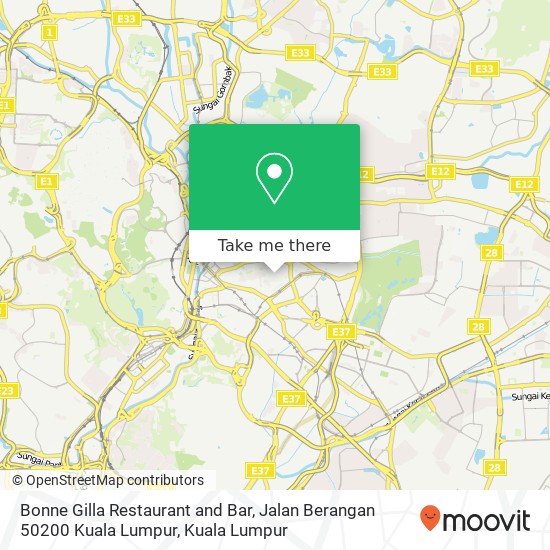 Bonne Gilla Restaurant and Bar, Jalan Berangan 50200 Kuala Lumpur map