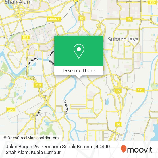 Peta Jalan Bagan 26 Persiaran Sabak Bernam, 40400 Shah Alam