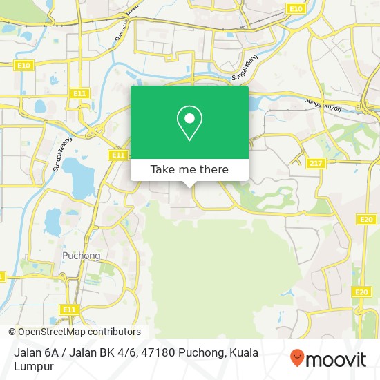 Peta Jalan 6A / Jalan BK 4 / 6, 47180 Puchong