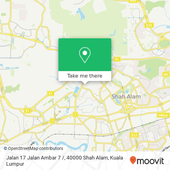 Peta Jalan 17 Jalan Ambar 7 /, 40000 Shah Alam