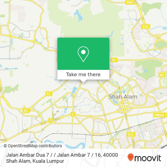 Peta Jalan Ambar Dua 7 / / Jalan Ambar 7 / 16, 40000 Shah Alam