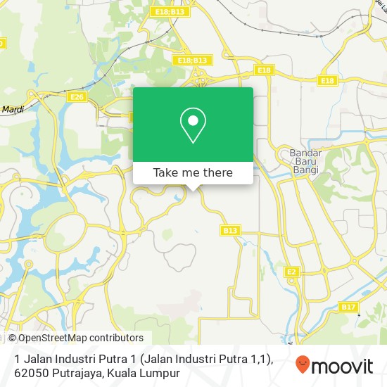 Peta 1 Jalan Industri Putra 1 (Jalan Industri Putra 1,1), 62050 Putrajaya