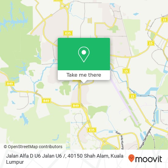 Peta Jalan Alfa D U6 Jalan U6 /, 40150 Shah Alam