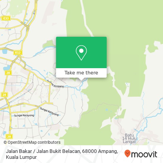 Jalan Bakar / Jalan Bukit Belacan, 68000 Ampang map